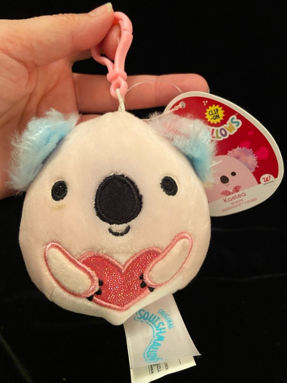 💛 Squishmallows 3.5" Clip On Kaelea the Pink Koala Bear. NEW Flaw
